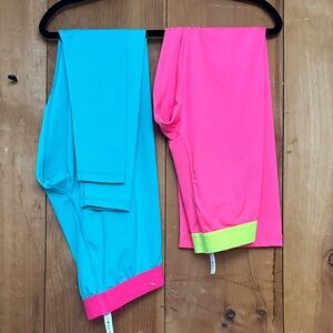 90 Degree By Reflex Pink and Teal Leggings